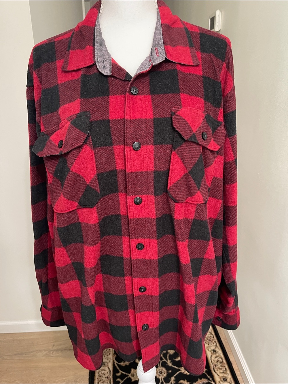 Wrangler Authentics Men’s Heavyweight Fleece Buffalo Plaid Shirt Jacket XL